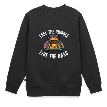 Autoradio pour haut-parleurs d’installateur audio Basse de voiture - Sweat Premium enfant bio - noir - Dos - AI Model Kid Female (0cm)