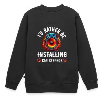 Autoradio pour haut-parleurs d’installateur audio Basse de voiture - Sweat Premium enfant bio - noir - Dos - AI Model Kid Female (0cm)