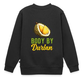 Durian Fruchtliebhaber Lustige Durio Zibethinus Männer - Kinder Premium Organic Sweatshirt - Schwarz - Hinten - AI Model Kid Female (0cm)