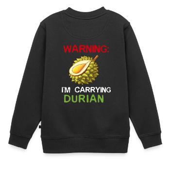 Durian Fruchtliebhaber Lustige Durio Zibethinus Männer - Kinder Premium Organic Sweatshirt - Schwarz - Hinten - AI Model Kid Female (0cm)