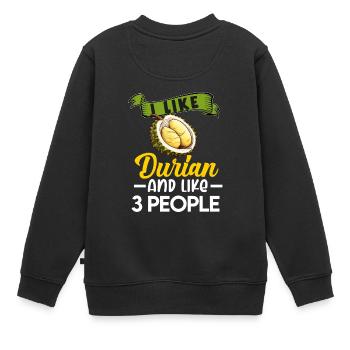 Durian Fruchtliebhaber Lustige Durio Zibethinus Männer - Kinder Premium Organic Sweatshirt - Schwarz - Hinten - AI Model Kid Female (0cm)