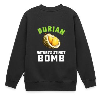 Durian Fruchtliebhaber Lustige Durio Zibethinus Männer - Kinder Premium Organic Sweatshirt - Schwarz - Hinten - AI Model Kid Female (0cm)