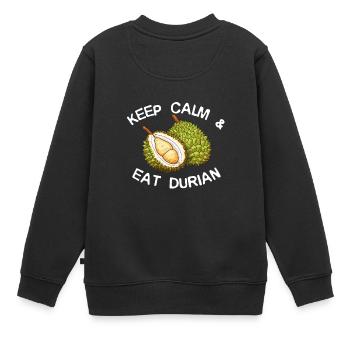 Durian Fruchtliebhaber Lustige Durio Zibethinus Männer - Kinder Premium Organic Sweatshirt - Schwarz - Hinten - AI Model Kid Female (0cm)