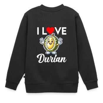 Durian Fruchtliebhaber Lustige Durio Zibethinus Männer - Kinder Premium Organic Sweatshirt - Schwarz - Hinten - AI Model Kid Female (0cm)