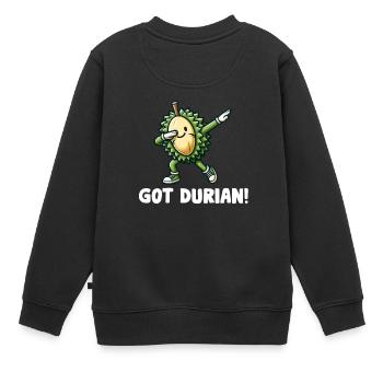 Durian Fruchtliebhaber Lustige Durio Zibethinus Männer - Kinder Premium Organic Sweatshirt - Schwarz - Hinten - AI Model Kid Female (0cm)