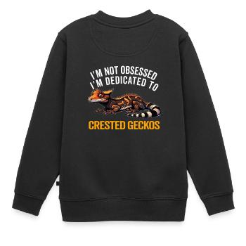 Schopfgecko Männer Frauen Eidechse Wimpern Gecko - Kinder Premium Organic Sweatshirt - Schwarz - Hinten - AI Model Kid Female (0cm)
