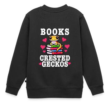 Schopfgecko Männer Frauen Eidechse Wimpern Gecko - Kinder Premium Organic Sweatshirt - Schwarz - Hinten - AI Model Kid Female (0cm)