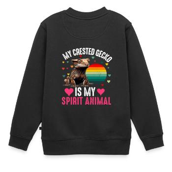Schopfgecko Männer Frauen Eidechse Wimpern Gecko - Kinder Premium Organic Sweatshirt - Schwarz - Hinten - AI Model Kid Female (0cm)
