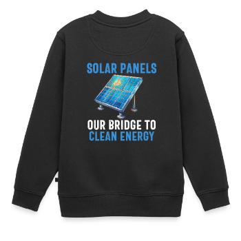 Solar Panel Installer Technician Men Renewable - Kids Premium Organic Sweatshirt - black - Back - AI Model Kid Female (0cm)