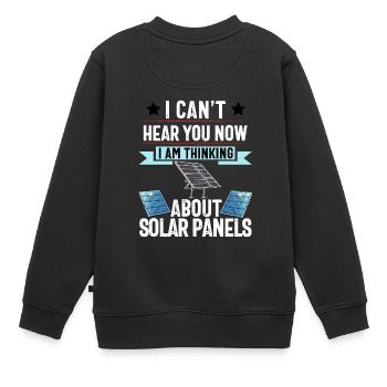 Solar Panel Installer Technician Men Renewable - Kids Premium Organic Sweatshirt - black - Back - AI Model Kid Female (0cm)