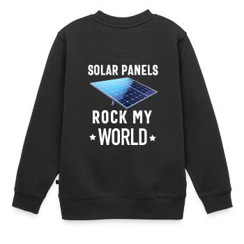 Solar Panel Installer Technician Men Renewable - Kids Premium Organic Sweatshirt - black - Back - AI Model Kid Female (0cm)
