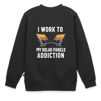 Solar Panel Installer Technician Men Renewable - Kids Premium Organic Sweatshirt - black - Back - AI Model Kid Female (0cm)