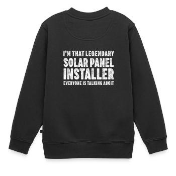 Solar Panel Installer Technician Men Renewable - Kids Premium Organic Sweatshirt - black - Back - AI Model Kid Female (0cm)