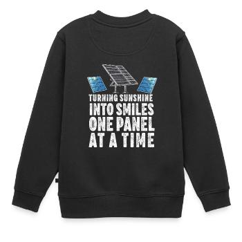 Solar Panel Installer Technician Men Renewable - Kids Premium Organic Sweatshirt - black - Back - AI Model Kid Female (0cm)