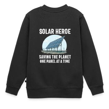 Solar Panel Installer Technician Men Renewable - Kids Premium Organic Sweatshirt - black - Back - AI Model Kid Female (0cm)