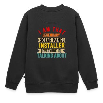 Solar Panel Installer Technician Men Renewable - Kids Premium Organic Sweatshirt - black - Back - AI Model Kid Female (0cm)