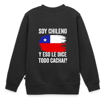 Chili Drapeau Pride Chilien Drôle Camiseta Chilena - Sweat Premium enfant bio - noir - Dos - AI Model Kid Female (0cm)