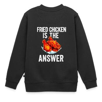 Hühnchen und Waffeln Gebratene Hähnchenflügel Liebhaber - Kinder Premium Organic Sweatshirt - Schwarz - Hinten - AI Model Kid Female (0cm)