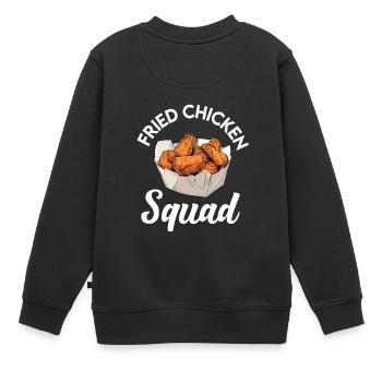Hühnchen und Waffeln Gebratene Hähnchenflügel Liebhaber - Kinder Premium Organic Sweatshirt - Schwarz - Hinten - AI Model Kid Female (0cm)