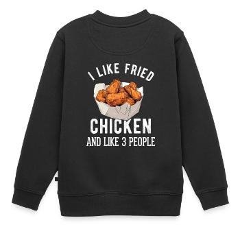 Hühnchen und Waffeln Gebratene Hähnchenflügel Liebhaber - Kinder Premium Organic Sweatshirt - Schwarz - Hinten - AI Model Kid Female (0cm)