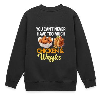 Hühnchen und Waffeln Gebratene Hähnchenflügel Liebhaber - Kinder Premium Organic Sweatshirt - Schwarz - Hinten - AI Model Kid Female (0cm)