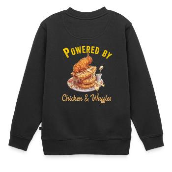 Hühnchen und Waffeln Gebratene Hähnchenflügel Liebhaber - Kinder Premium Organic Sweatshirt - Schwarz - Hinten - AI Model Kid Female (0cm)