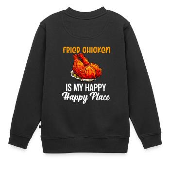 Hühnchen und Waffeln Gebratene Hähnchenflügel Liebhaber - Kinder Premium Organic Sweatshirt - Schwarz - Hinten - AI Model Kid Female (0cm)