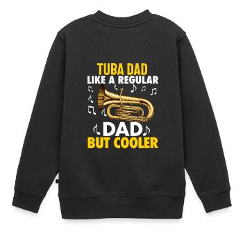 Joueur de tuba hommes femmes fanfare tubiste en laiton - Sweat Premium enfant bio - noir - Dos - AI Model Kid Female (0cm)