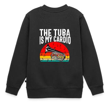 Joueur de tuba hommes femmes fanfare tubiste en laiton - Sweat Premium enfant bio - noir - Dos - AI Model Kid Female (0cm)