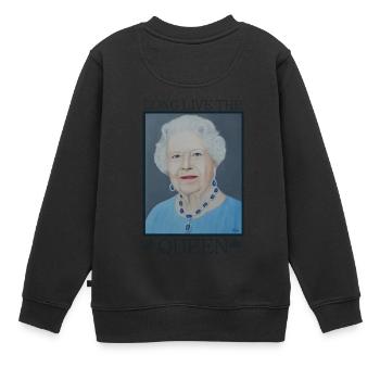 Reine Elizabeth d'Angleterre - Cadeau - Sweat Premium enfant bio - noir - Dos - AI Model Kid Female (0cm)