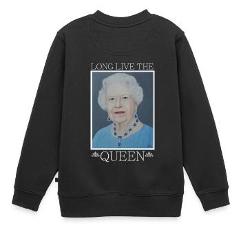 Königin von England Elisabeth - Geschenkidee - Kinder Premium Organic Sweatshirt - Schwarz - Hinten - AI Model Kid Female (0cm)