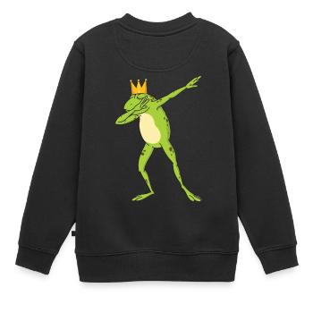 Dabbing Frosch Geschenk Bunt - Frog Dab Sweet - Kinder Premium Organic Sweatshirt - Schwarz - Hinten - AI Model Kid Female (0cm)