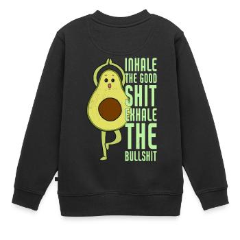 Respire la bonne merde, respire les conneries - Sweat Premium enfant bio - noir - Dos - AI Model Kid Female (0cm)