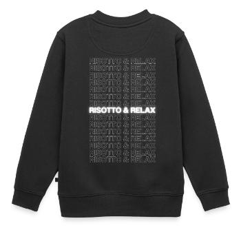 Risotto & Relax - Sweat Premium enfant bio - noir - Dos - AI Model Kid Female (0cm)