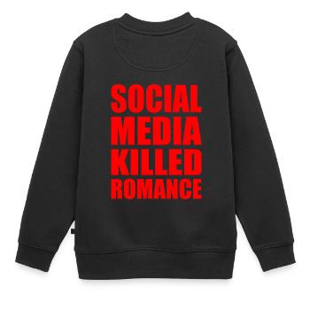 social media killed romance - Kinder Premium Organic Sweatshirt - Schwarz - Hinten - AI Model Kid Female (0cm)