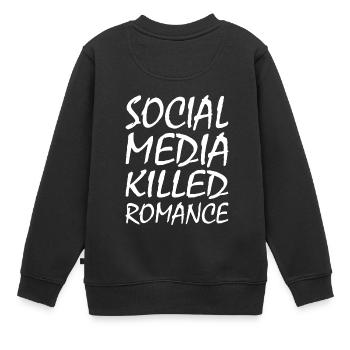 social media killed romance - Kinder Premium Organic Sweatshirt - Schwarz - Hinten - AI Model Kid Female (0cm)