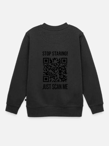 Scannez-moi le code QR pour vous motiver - Sweat Premium enfant bio - noir