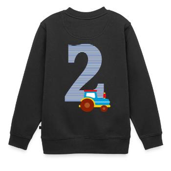 Geburtstag Zahl 2 Traktor Trekker Junge - Kinder Premium Organic Sweatshirt - Schwarz - Hinten - AI Model Kid Female (0cm)