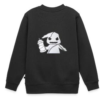 fantôme - Sweat Premium enfant bio - noir - Dos - AI Model Kid Female (0cm)