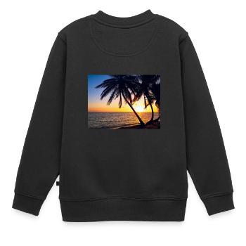 Sonnenuntergang - Kinder Premium Organic Sweatshirt - Schwarz - Hinten - AI Model Kid Female (0cm)