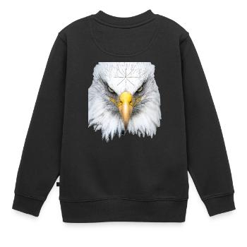 Tête d’aigle - Sweat Premium enfant bio - noir - Dos - AI Model Kid Female (0cm)