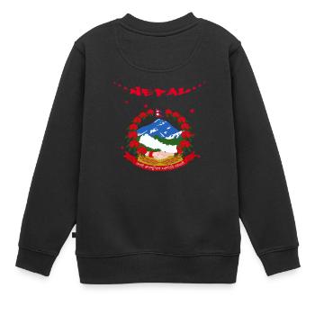 Nepal - Kinder Premium Organic Sweatshirt - Schwarz - Hinten - AI Model Kid Female (0cm)