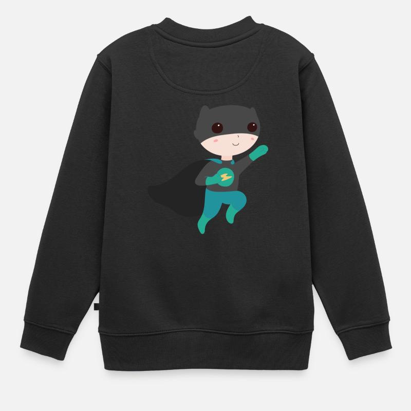 Superheld - Kinder Premium Organic Sweatshirt - Schwarz