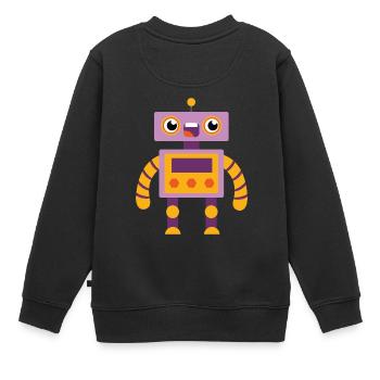 Roboter - Kinder Premium Organic Sweatshirt - Schwarz - Hinten - AI Model Kid Female (0cm)