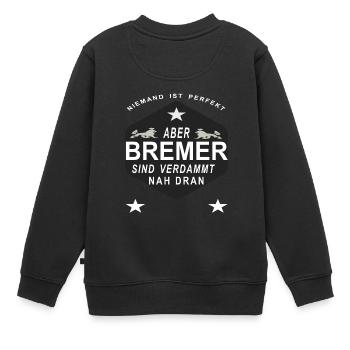 Die Stadt Bremen Bremer - Kinder Premium Organic Sweatshirt - Schwarz - Hinten - AI Model Kid Female (0cm)