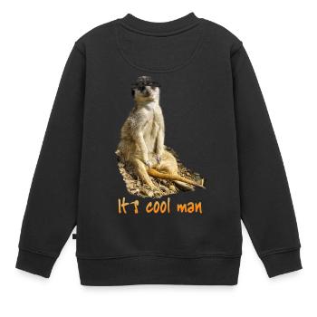 It´s cool man - Kinder Premium Organic Sweatshirt - Schwarz - Hinten - AI Model Kid Female (0cm)