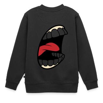 Schreiender Mund - Kinder Premium Organic Sweatshirt - Schwarz - Hinten - AI Model Kid Female (0cm)