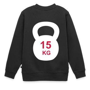 Kettlebell 10 kg - Kinder Premium Organic Sweatshirt - Schwarz - Hinten - AI Model Kid Female (0cm)
