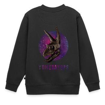 Triceratops Dinosaur Dino Archaeology - Kids Premium Organic Sweatshirt - black - Back - AI Model Kid Female (0cm)