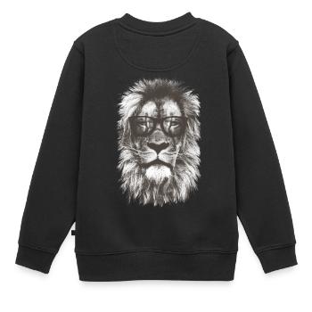 Lion de hipster - Sweat Premium enfant bio - noir - Dos - AI Model Kid Female (0cm)